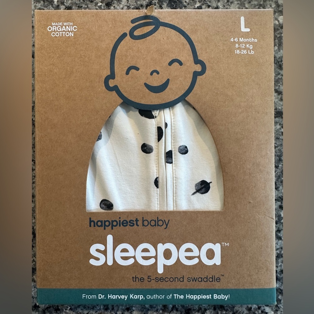 Happiest Baby Sleepea 5-Second Swaddle -100% Organic Cotton Baby Swaddle Blanket